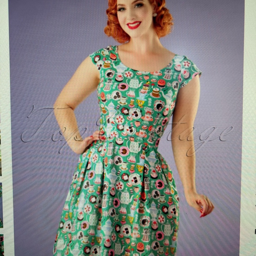 Retrolicious 50s mad tea party dress xl pinup vintage
